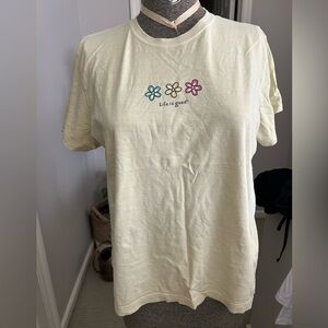 Life Is Good Kids' Yellow T-Shirt with Floral Design